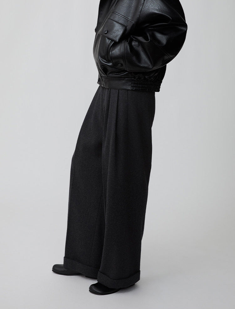 Adjustable Waist Pleated Casual Pants