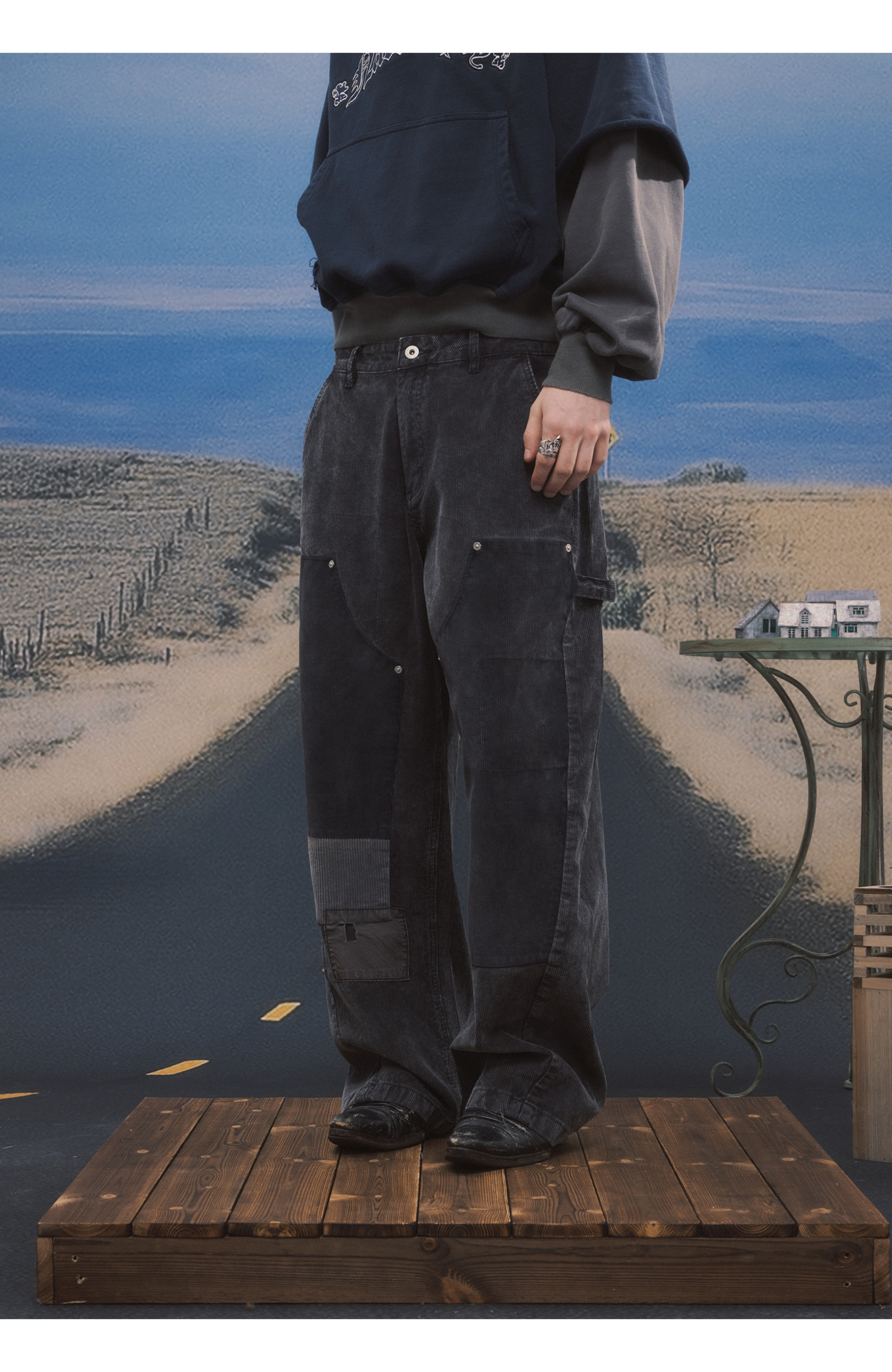 Patchwork Corduroy Pants