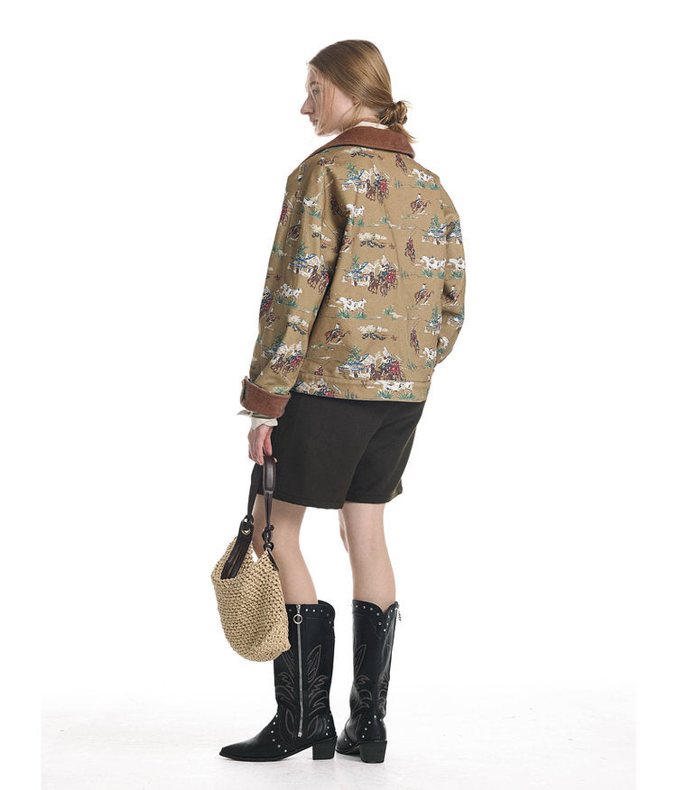 Vintage Horse Print Jacket