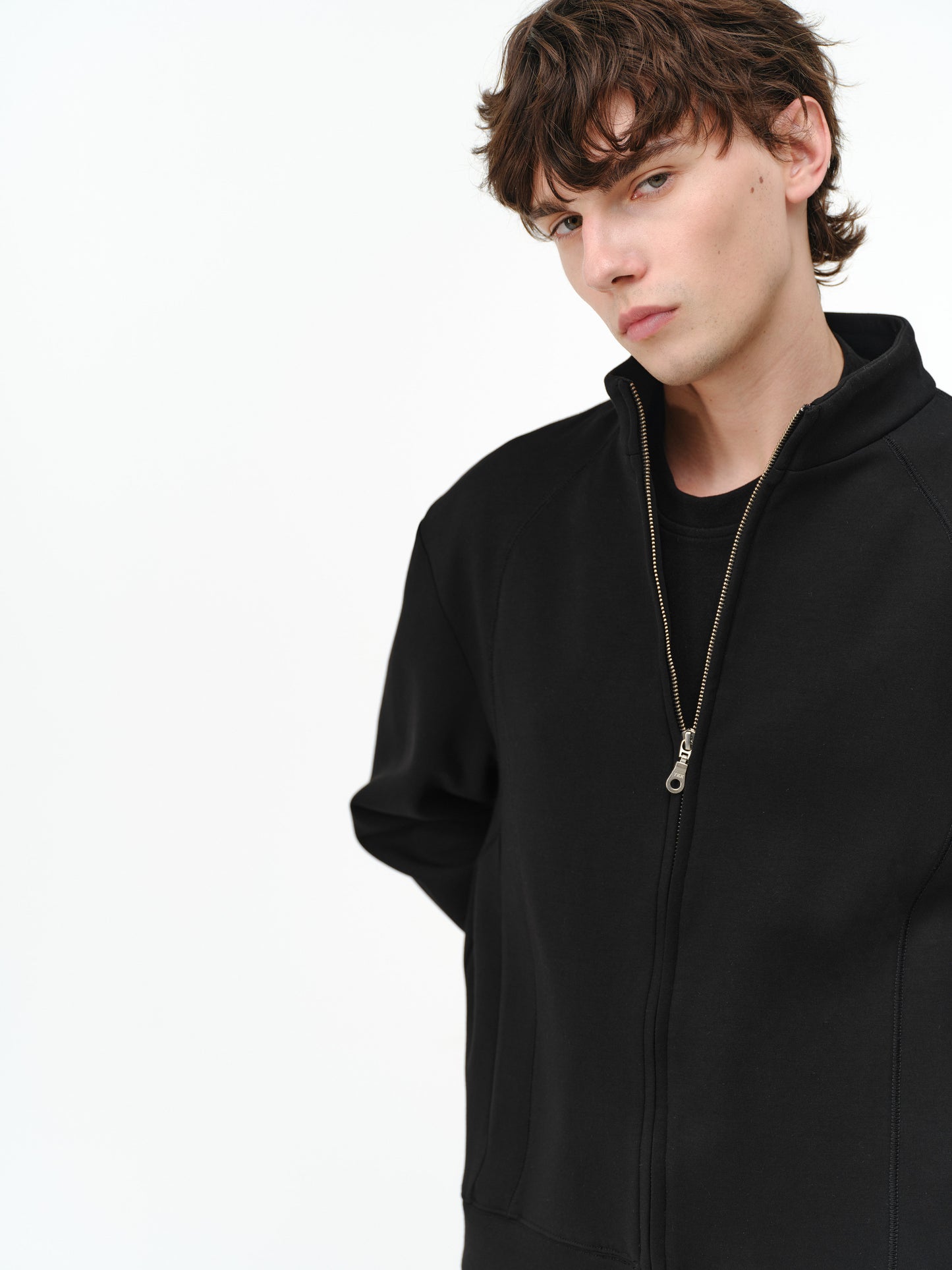Stand-up Collar Zip-Up Sweatshirt