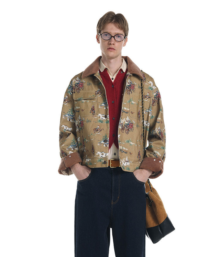 Vintage Horse Print Jacket