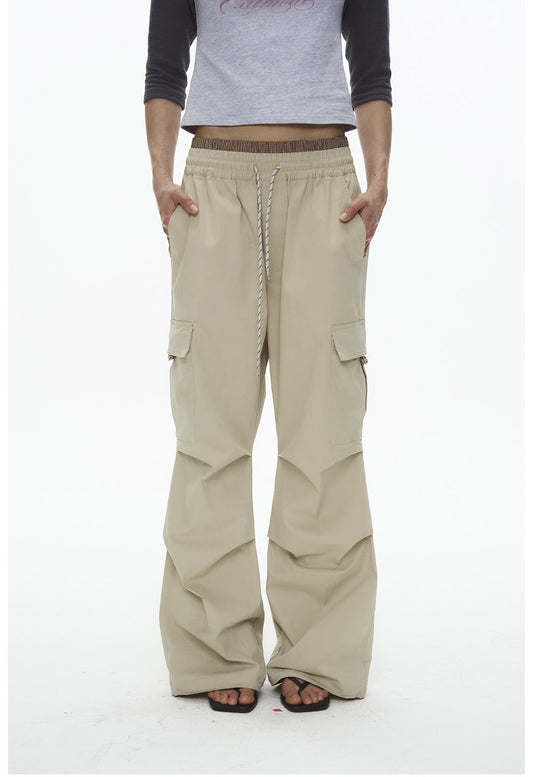 Wide-Leg Workwear Casual Pants