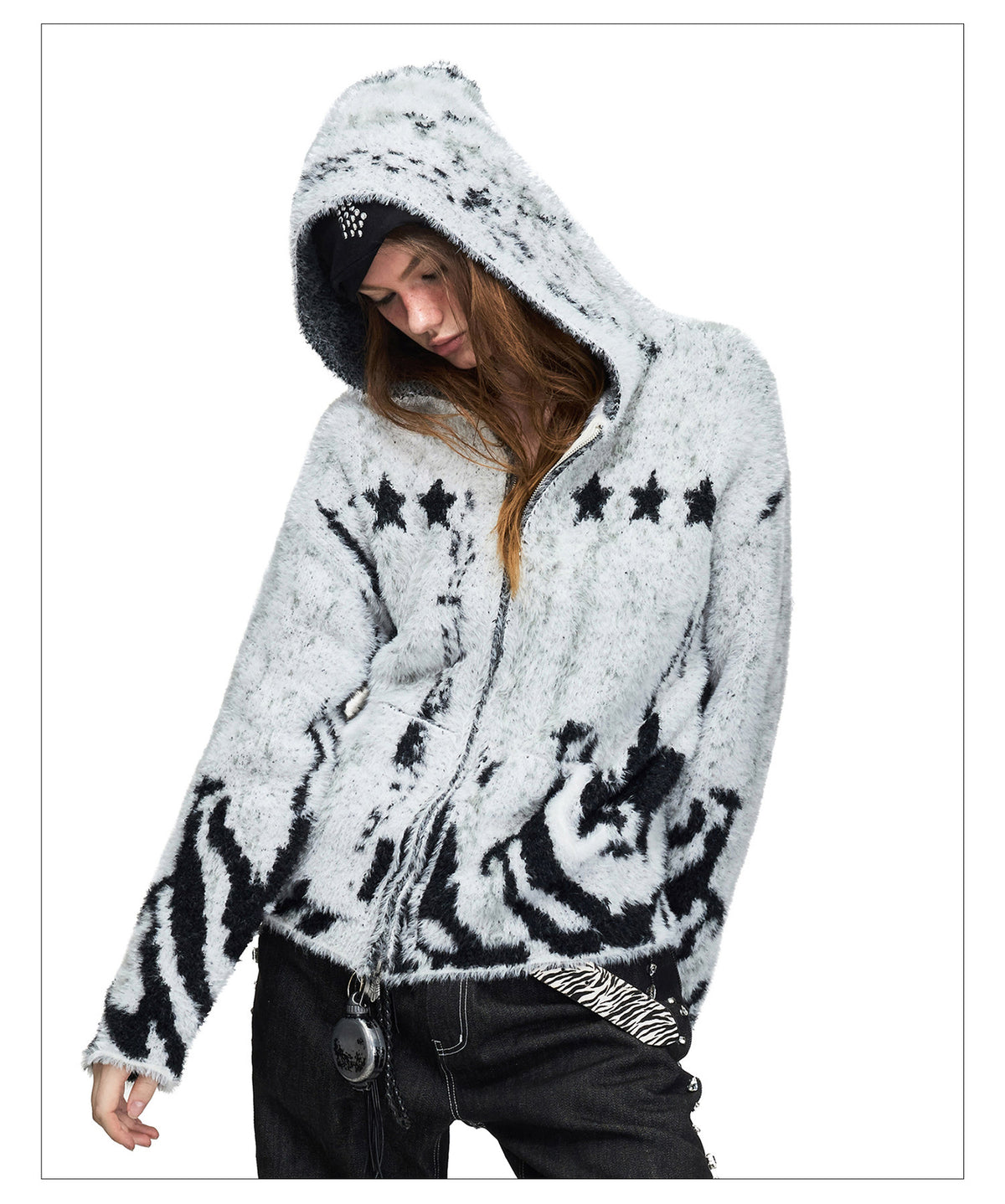 Faux Mink Hooded Sweater