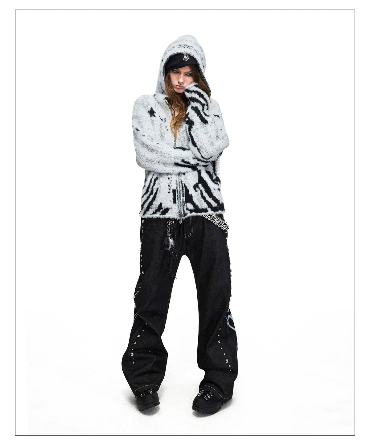Faux Mink Hooded Sweater