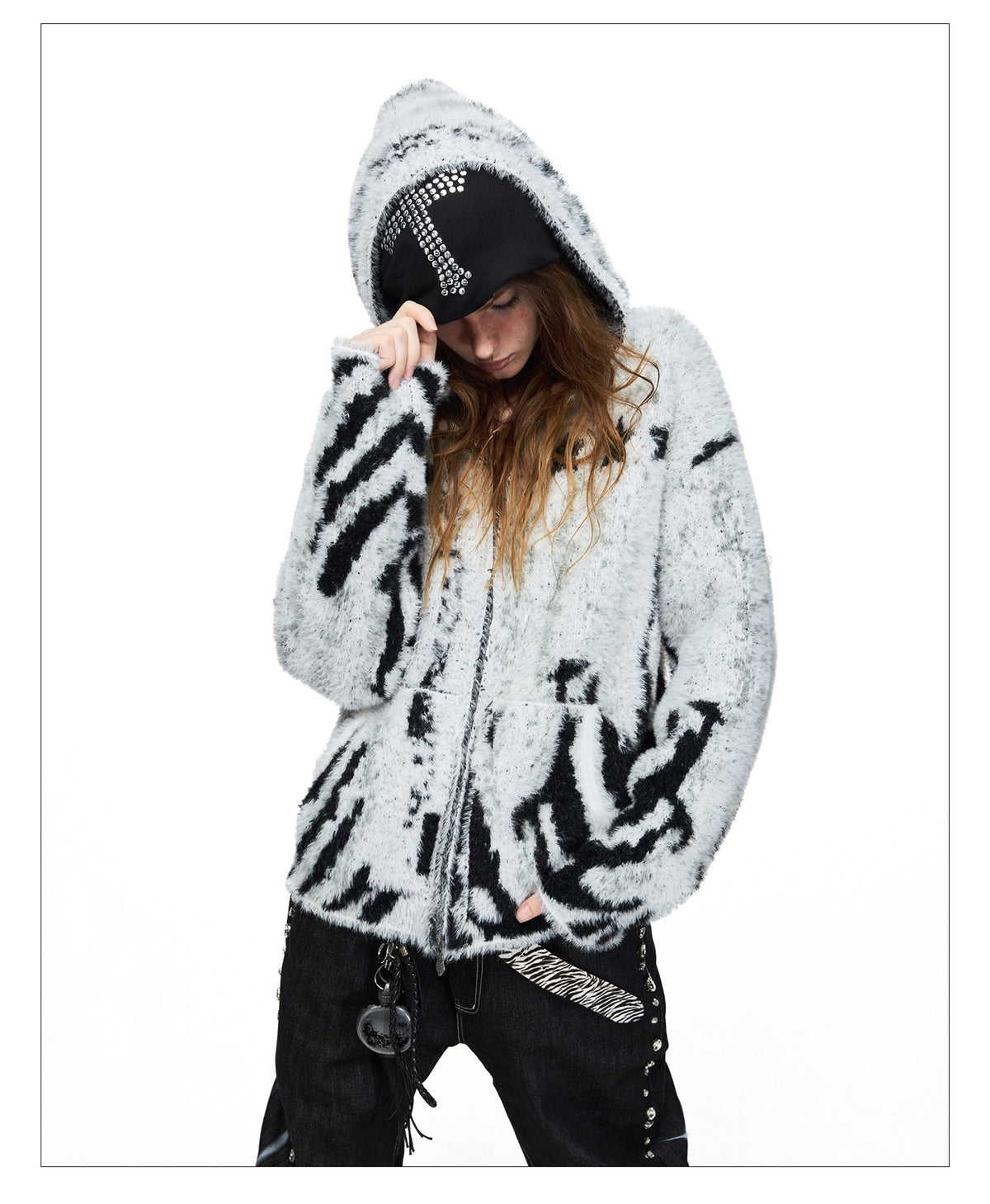 Faux Mink Hooded Sweater