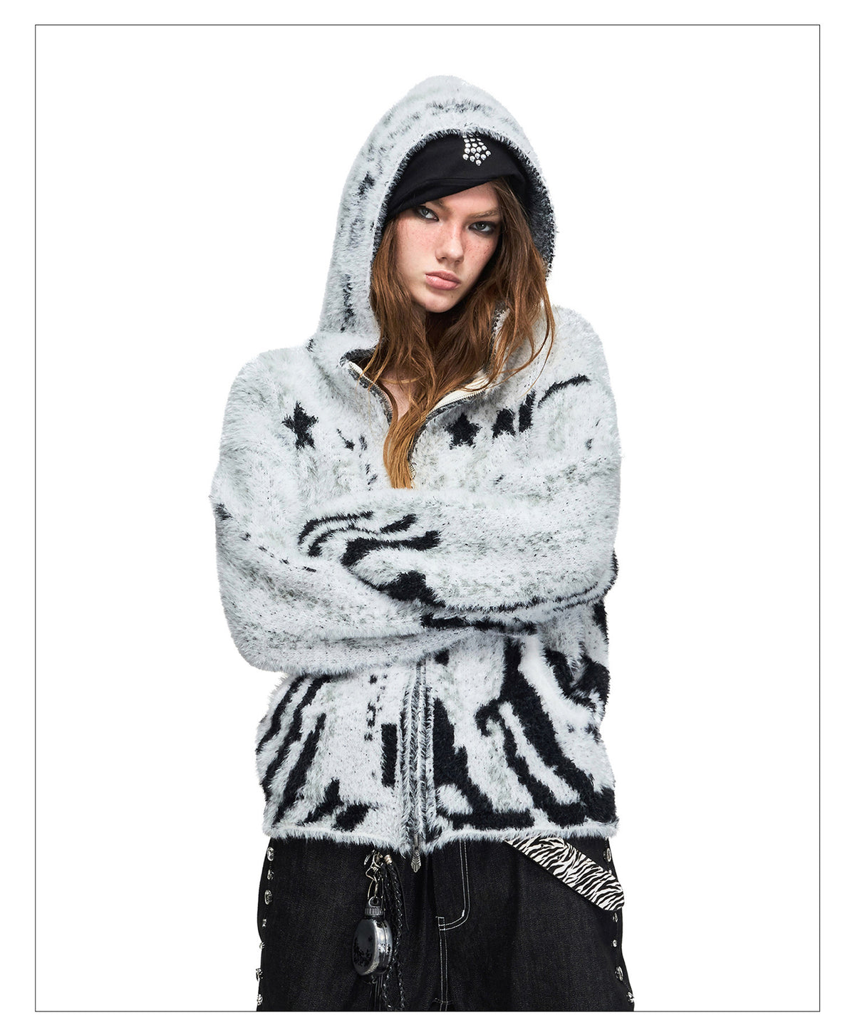 Faux Mink Hooded Sweater