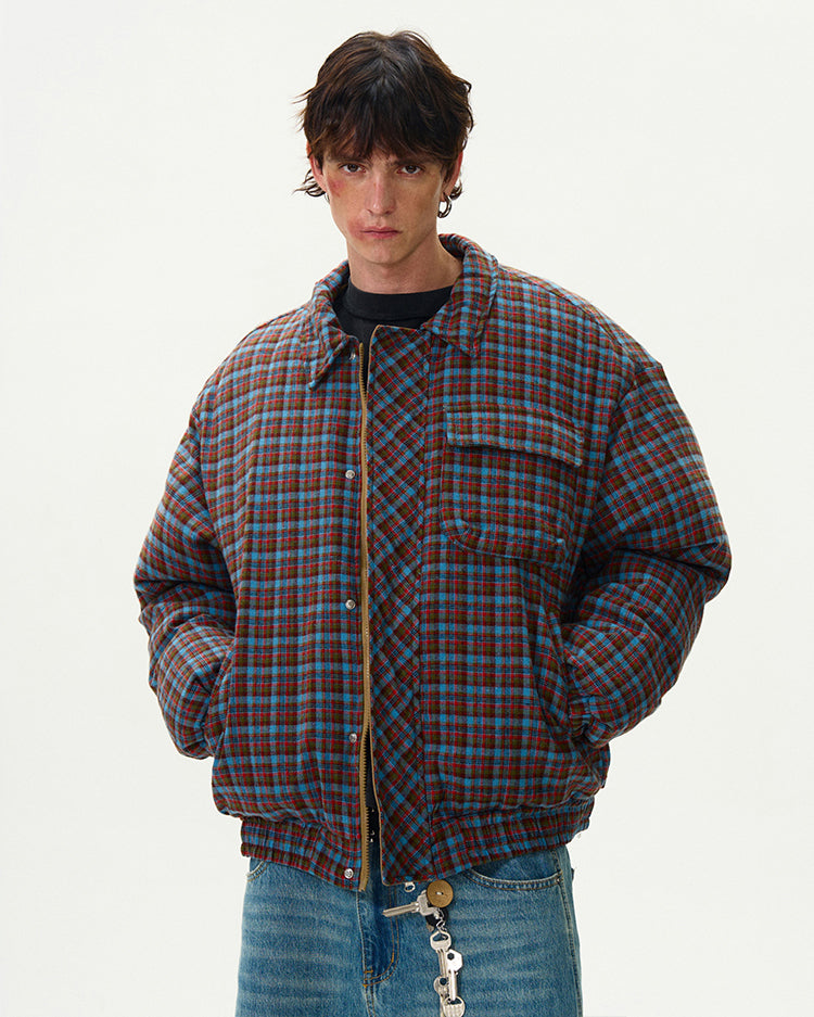 Reversible vintage plaid jacket