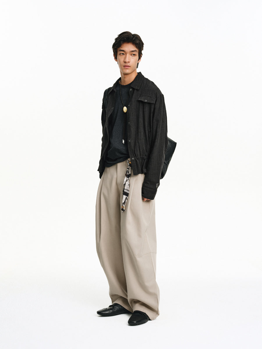 Cotton Blend Casual Pants