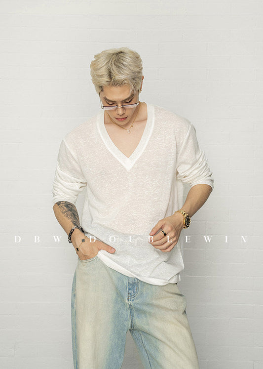 Breathable V-neck T-shirt