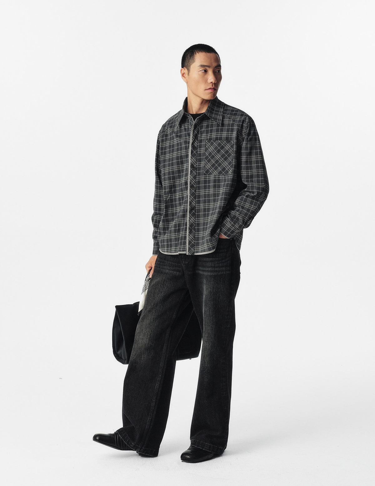 Grayscale Checkered Shirt