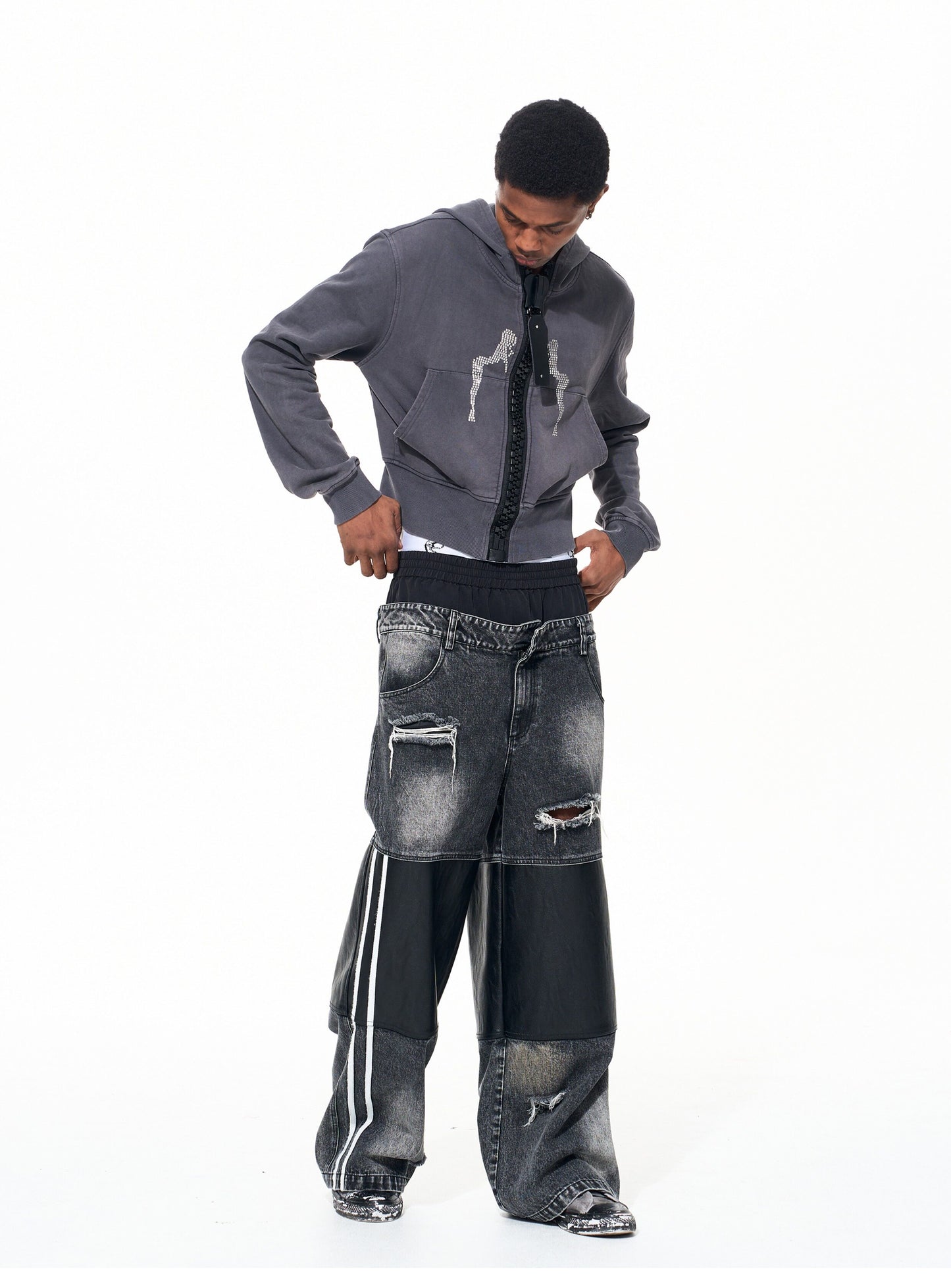 Oversized Hooded Sweatshirt with Zipper