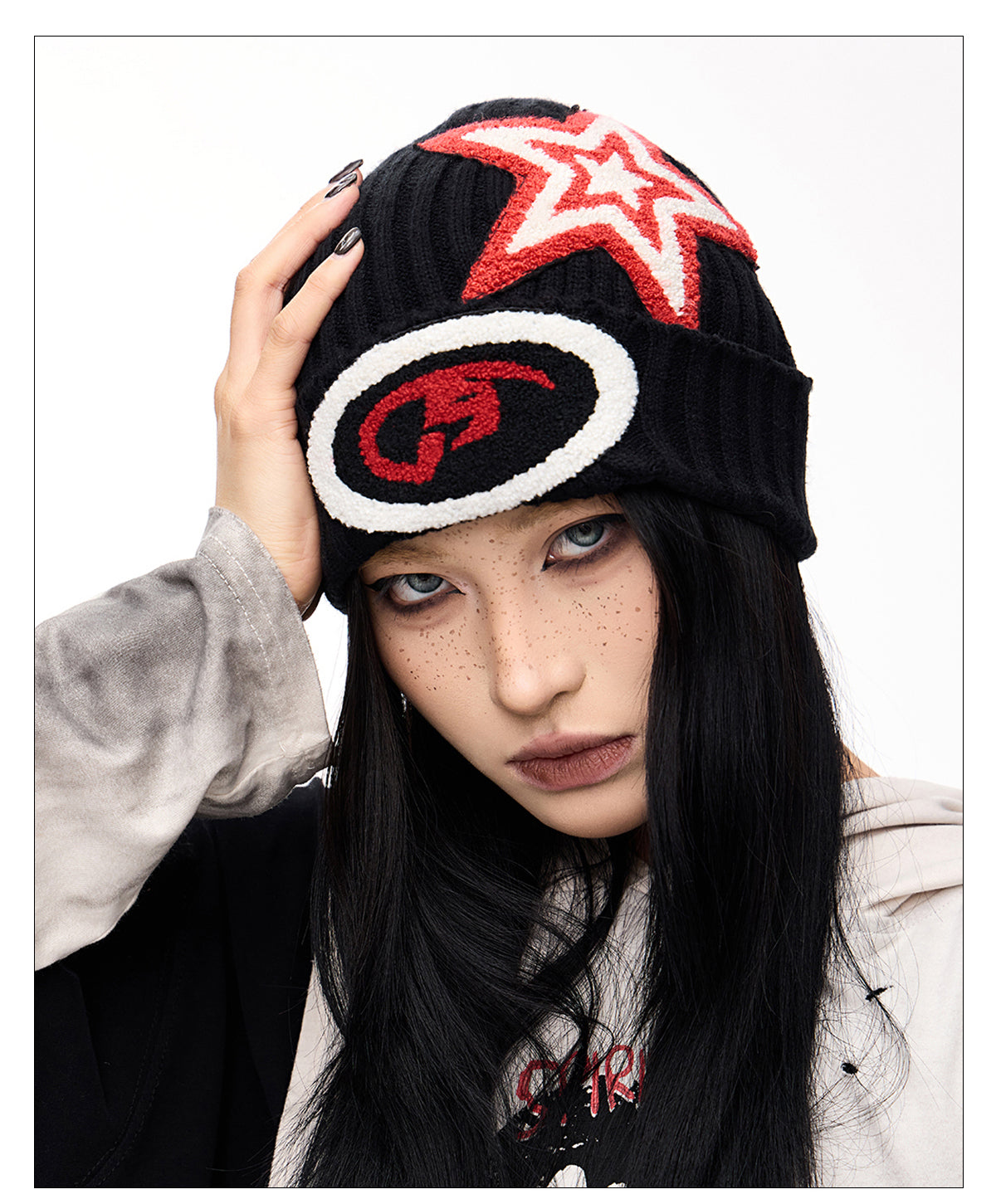 Embroidered knit hat