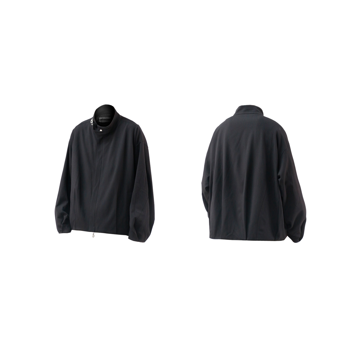 Casual Stand-Collar Jacket with 3D Pleats