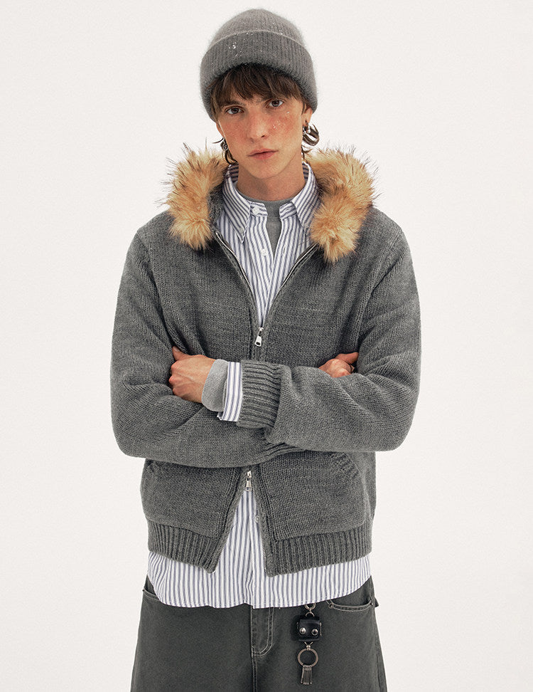 Hooded Knit Cardigan