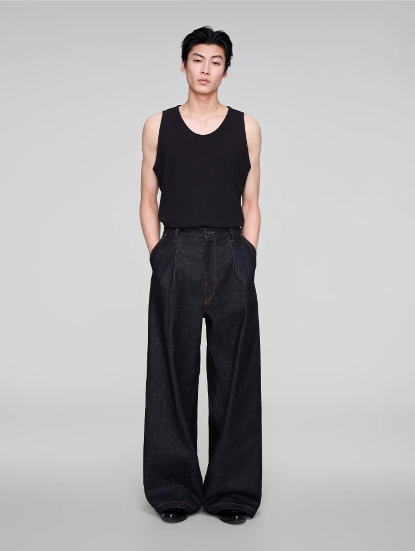 Vintage wash denim pants