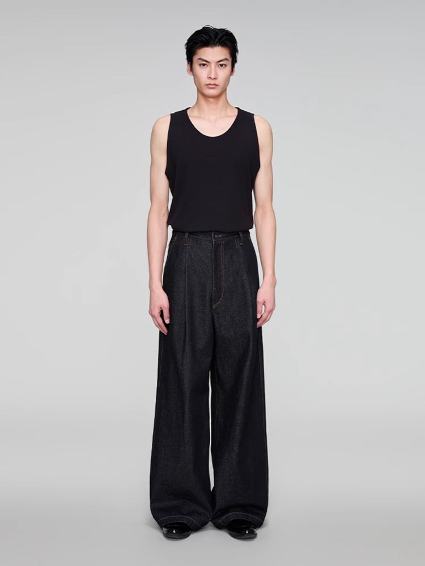 Vintage wash denim pants