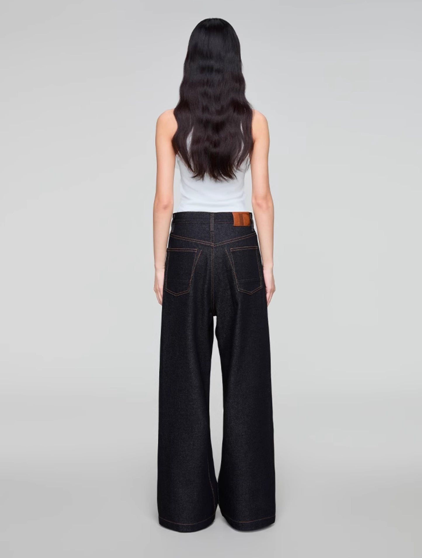 Vintage wash denim pants