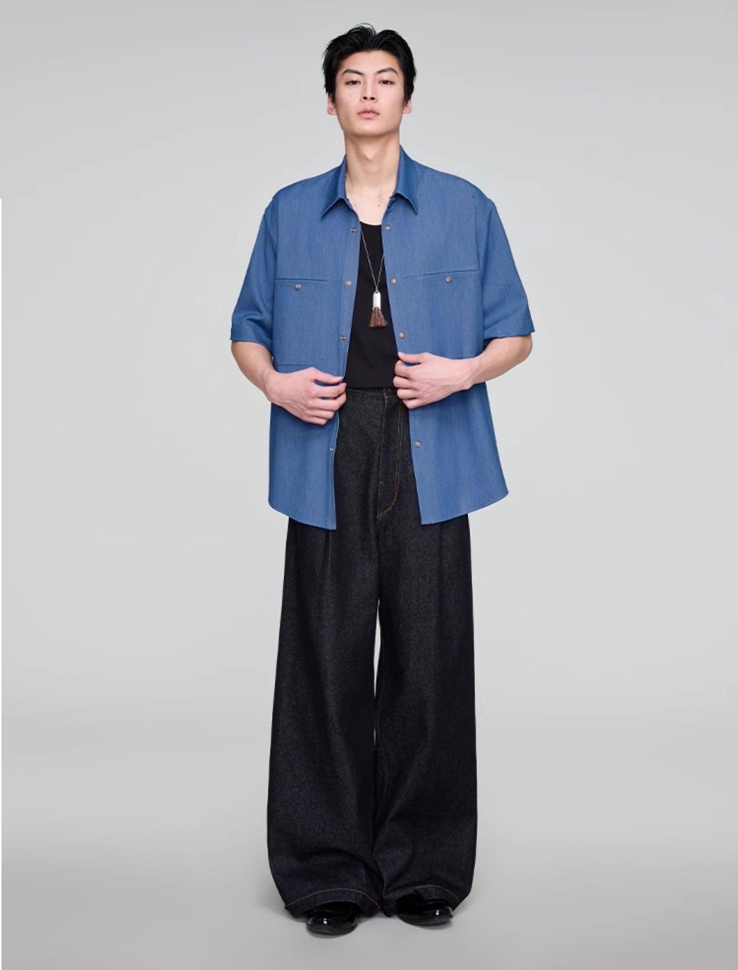 Vintage wash denim pants