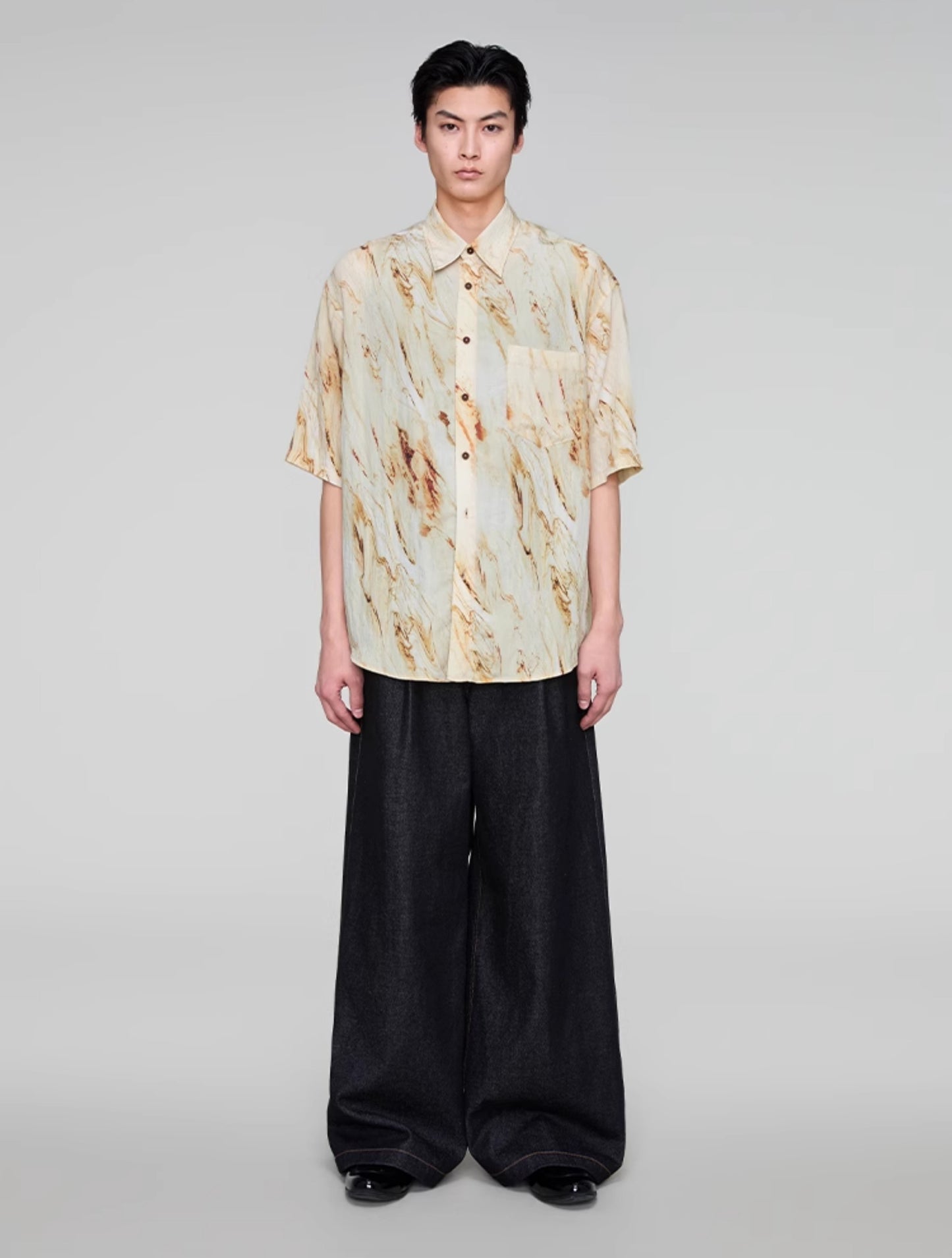 Vintage wash denim pants