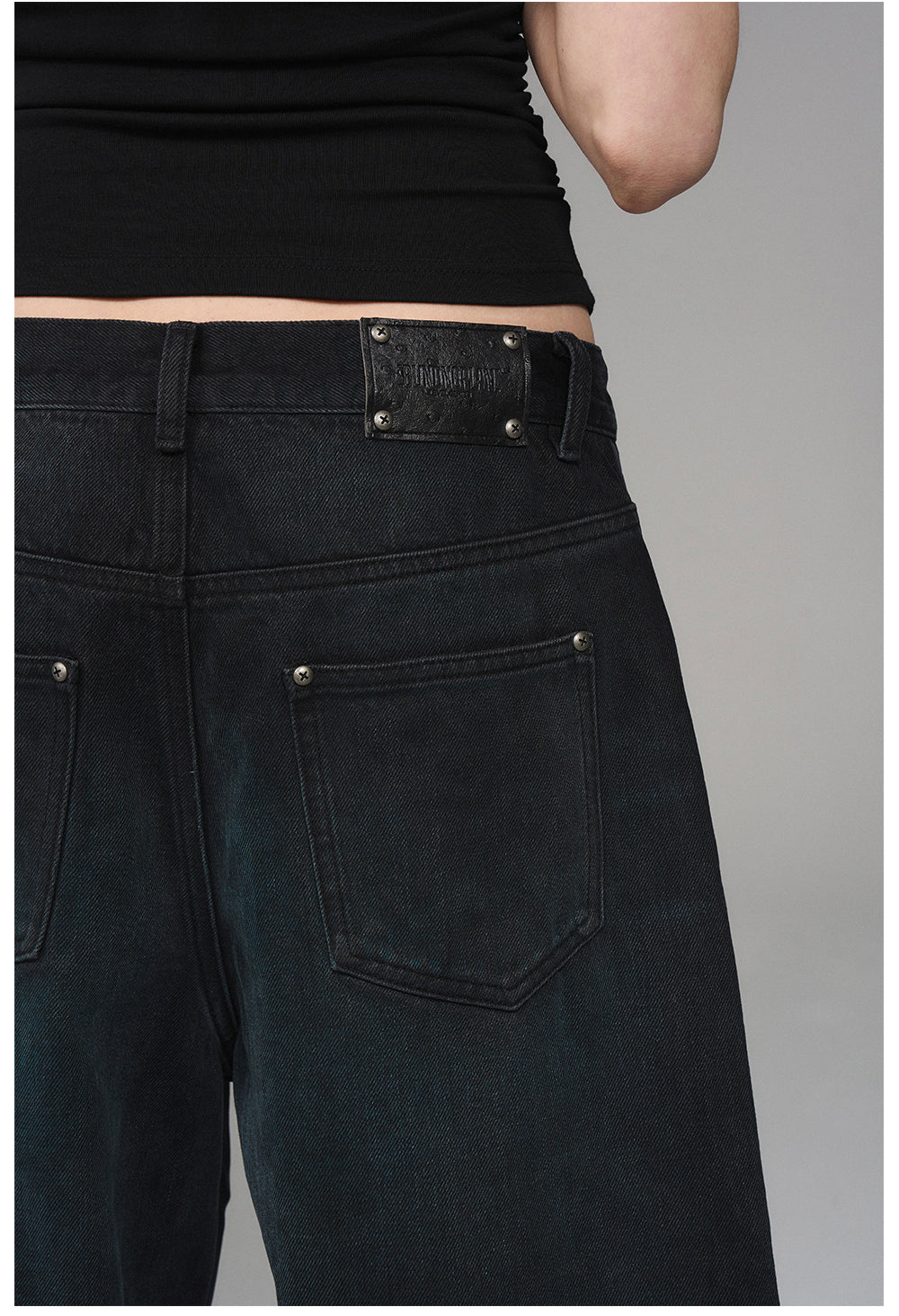 Wide-Leg Denim Pants