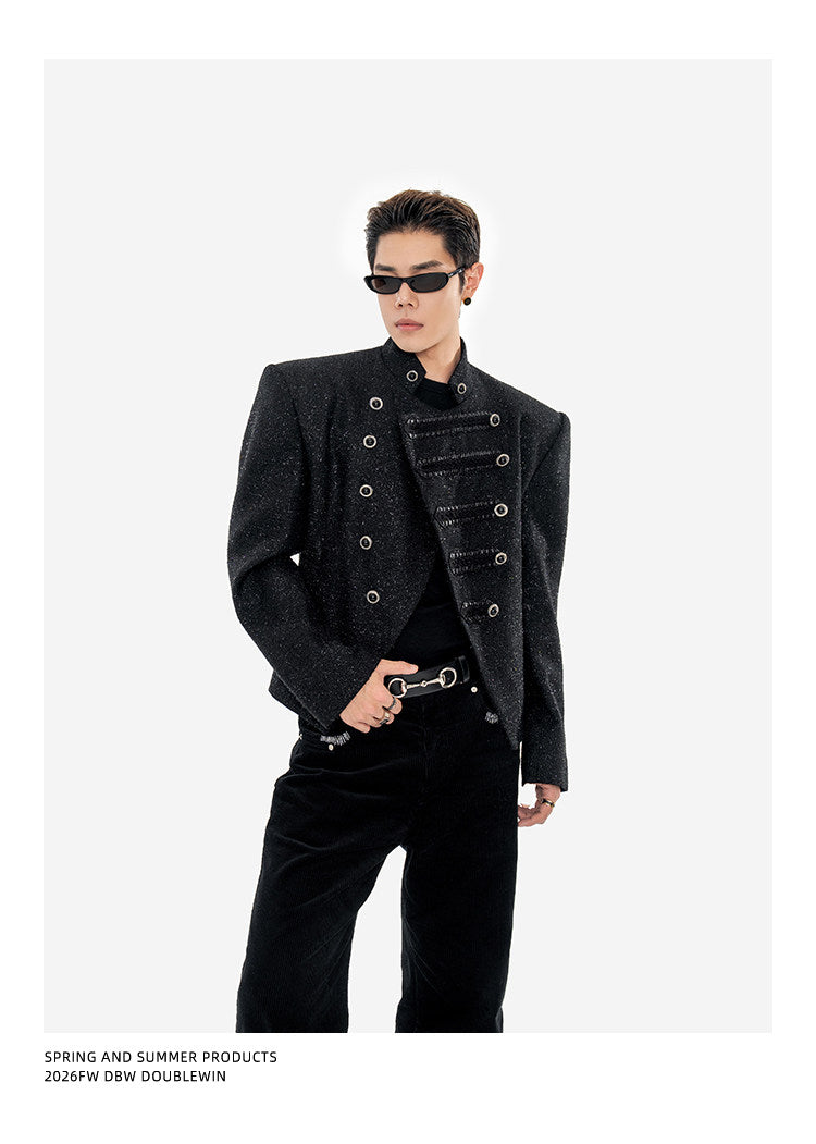 Shimmering Blended Wool Short Jacket