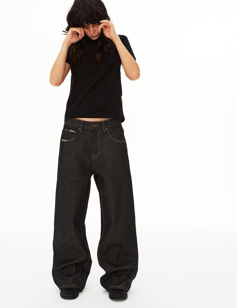 Premium Straight-Leg Raw Denim Pants