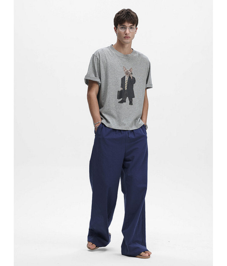 Cat-Print Soft T-Shirt