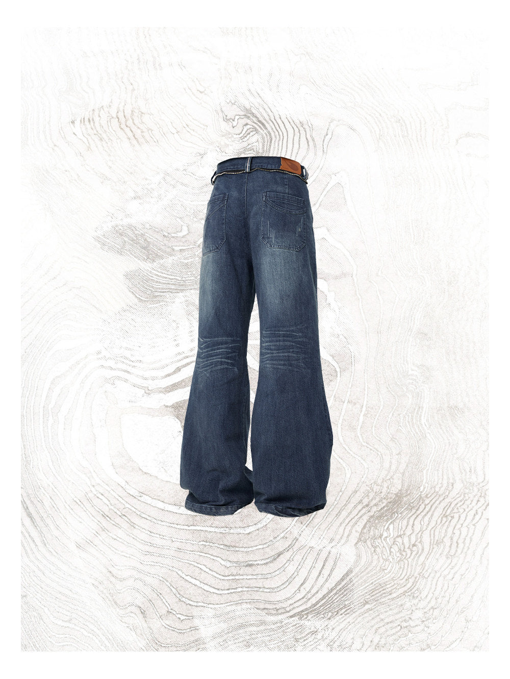 High-Waisted Flared Denim Pants
