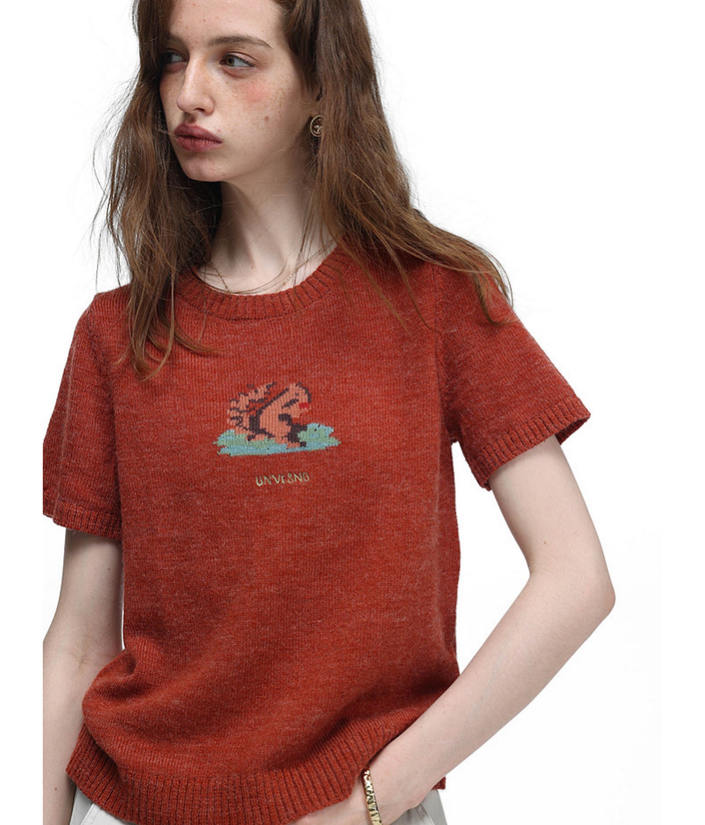 Vintage-Style Animal-Print Knit Shirt
