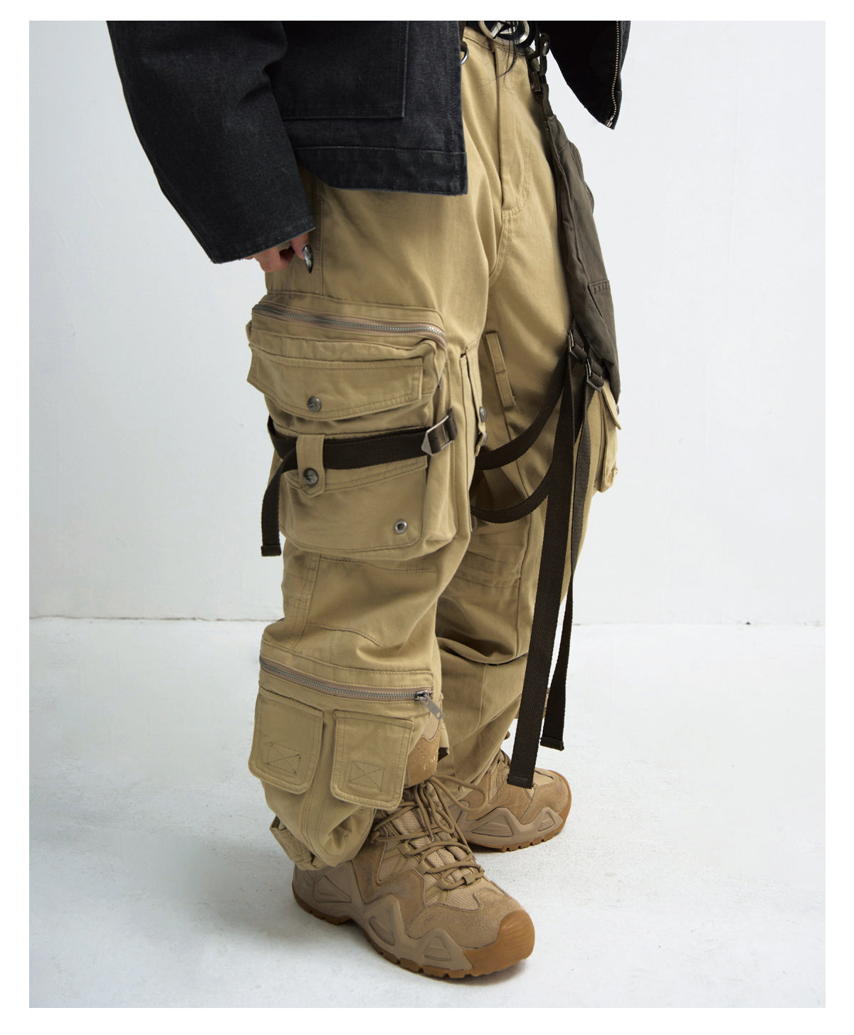 Multi-pocket straight cargo pants