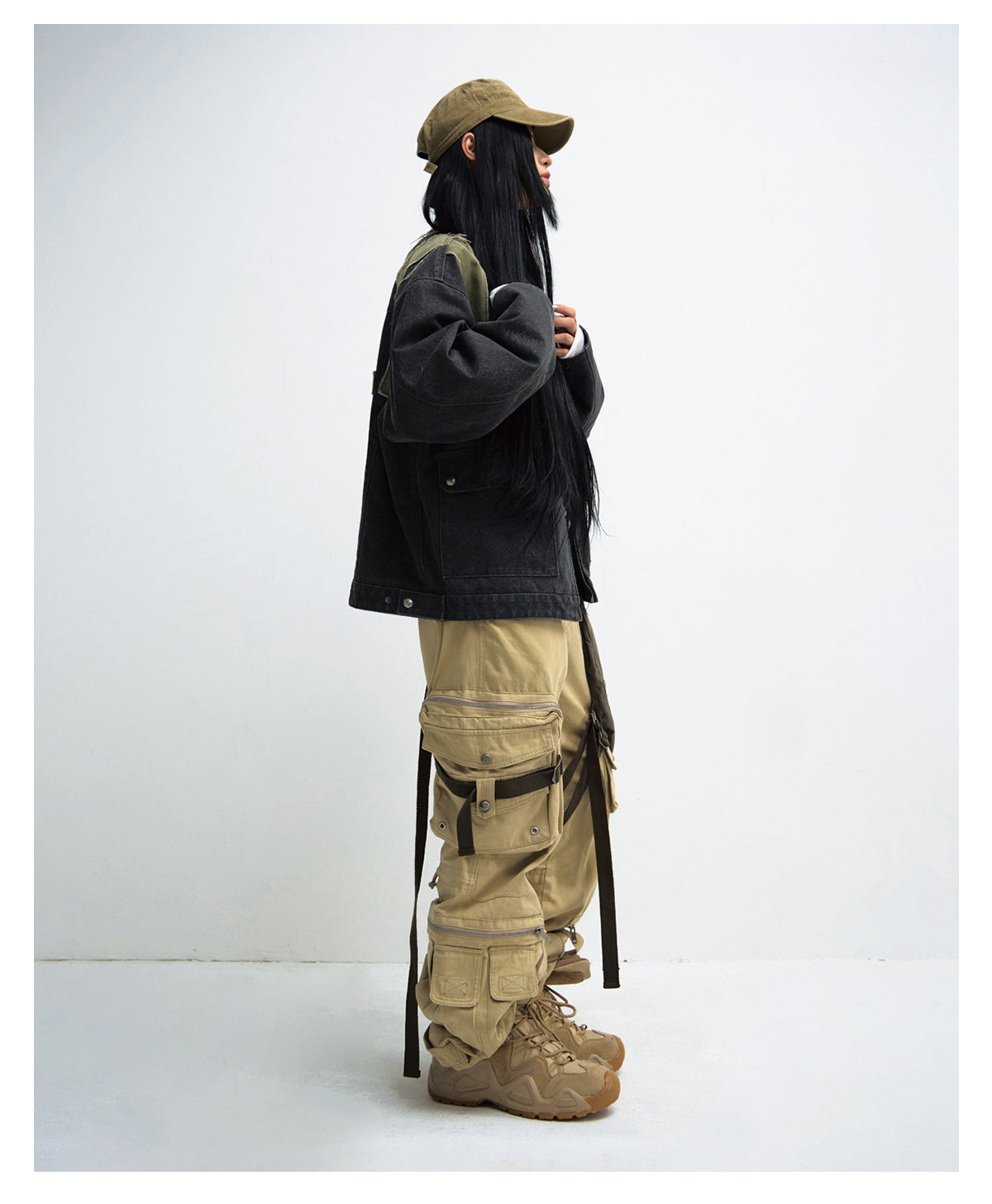 Multi-pocket straight cargo pants