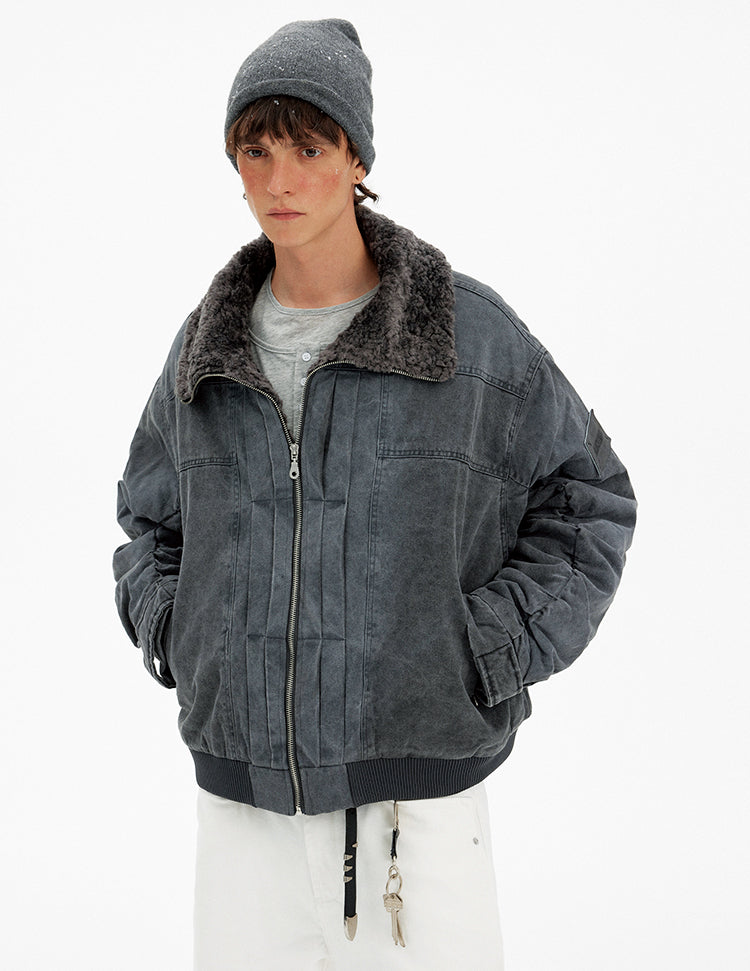 Distressed Pleated Jacket