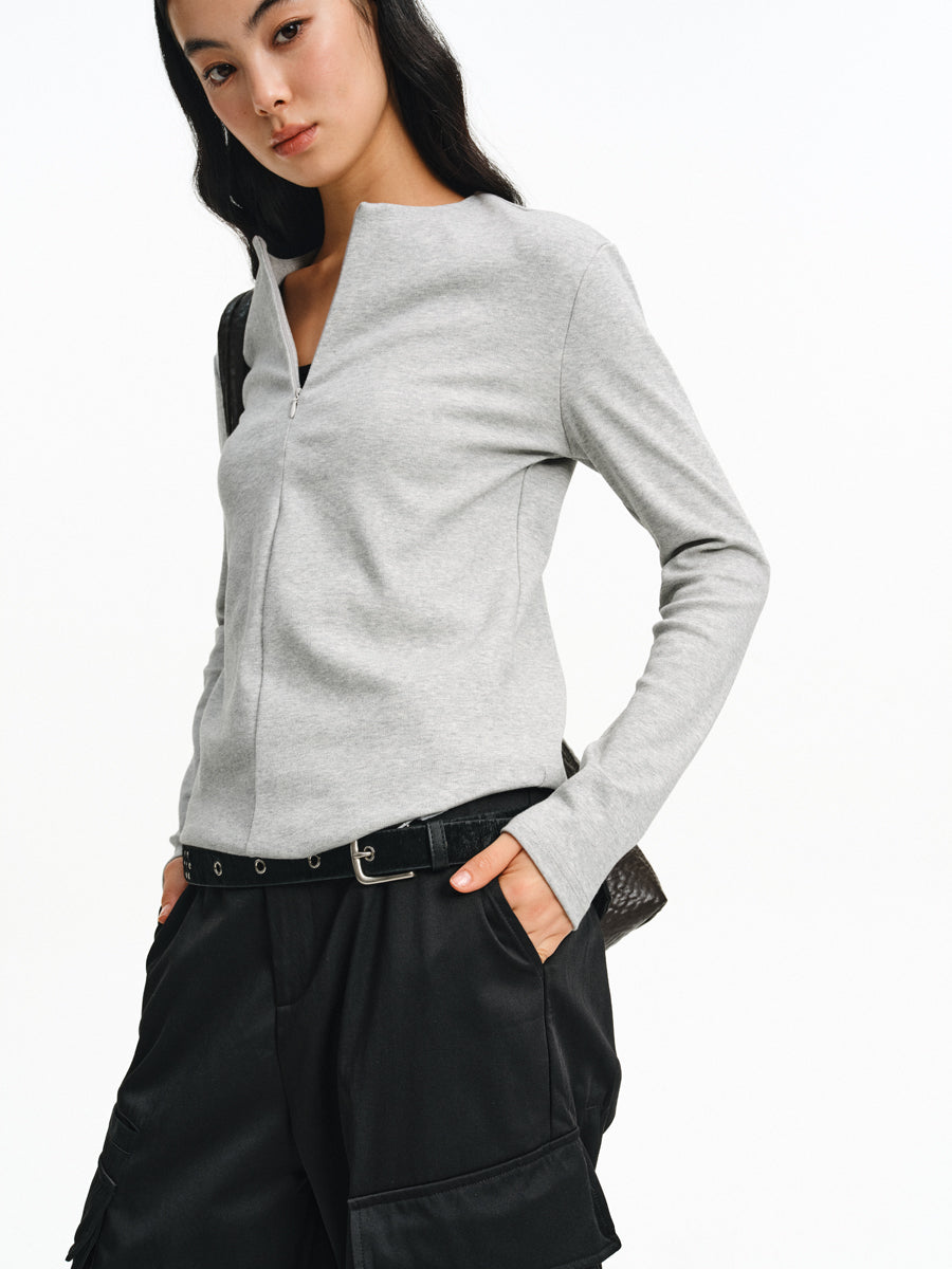 Straight Shoulder Slim Shirt