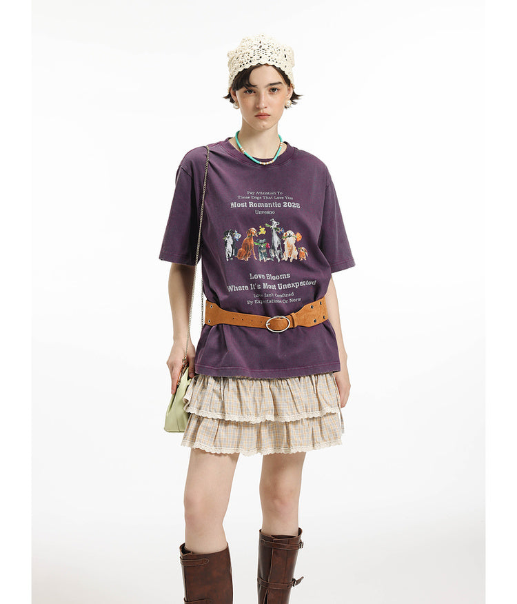 Washed printed T-shirt