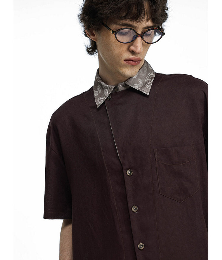 Faux Two-Piece Double-Placket Shirt