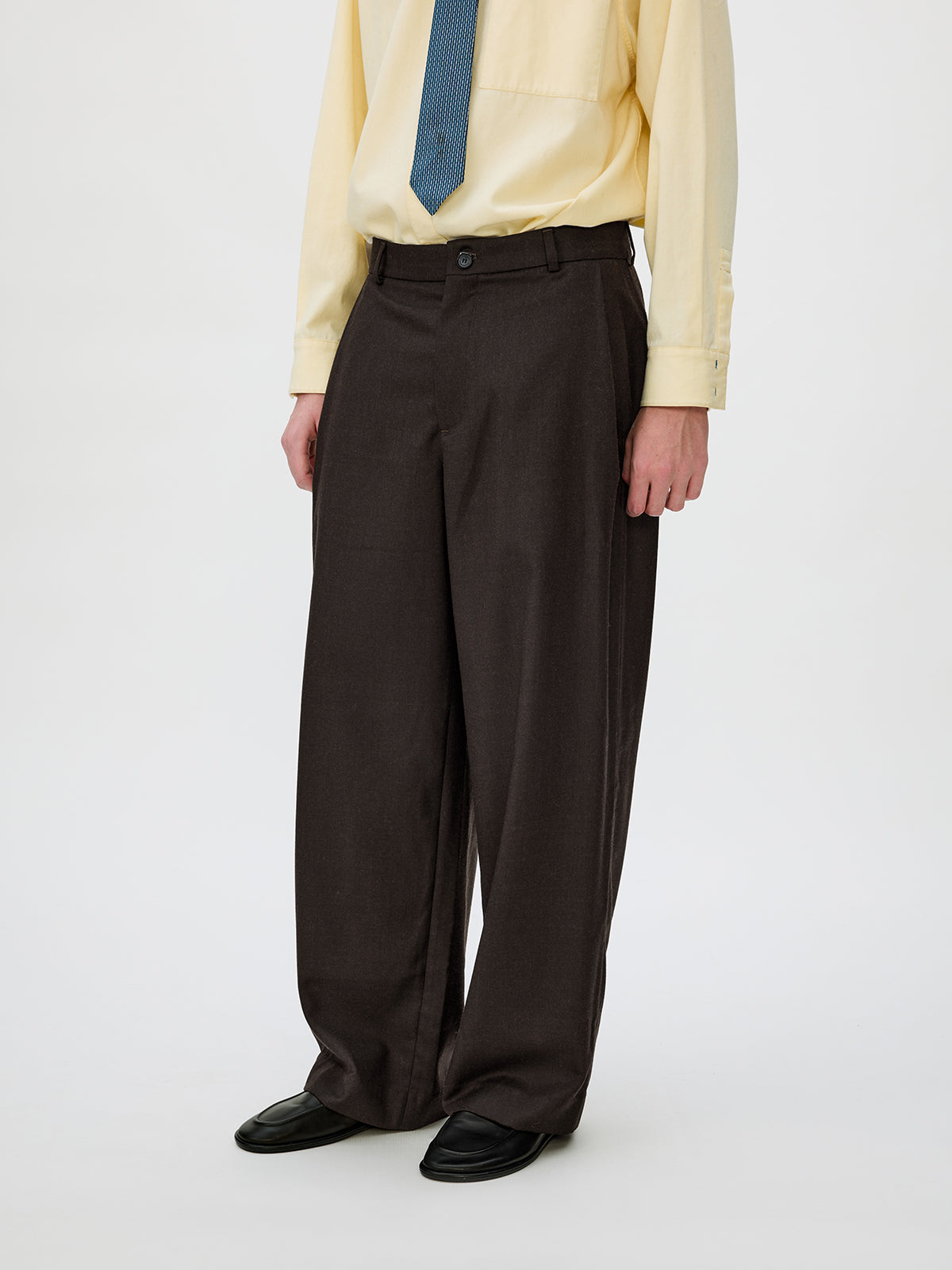 Straight-Leg Pleated Casual Pants