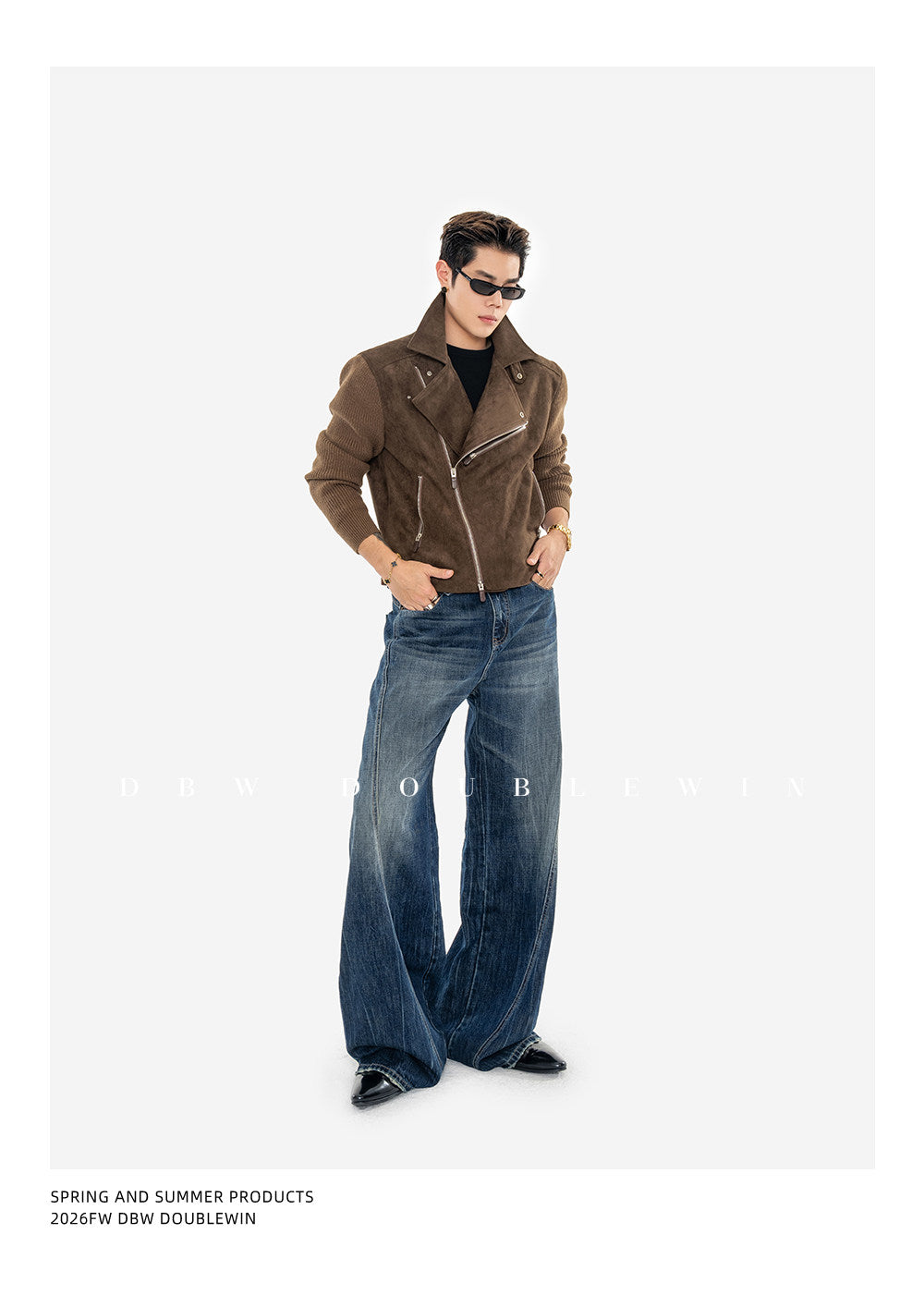 Rider Jacket with Diagonal Placket