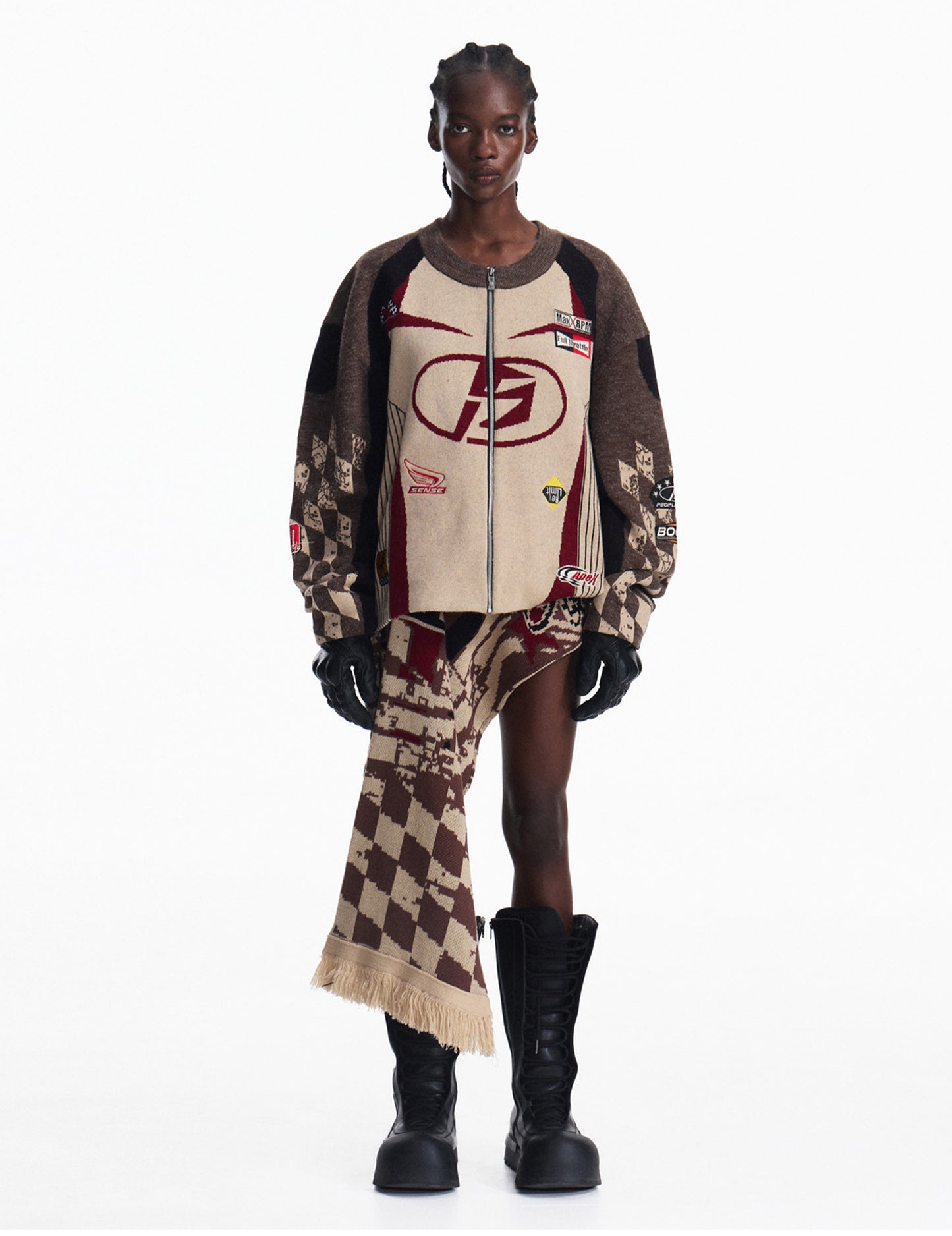 Contrast Color Knit Cardigan