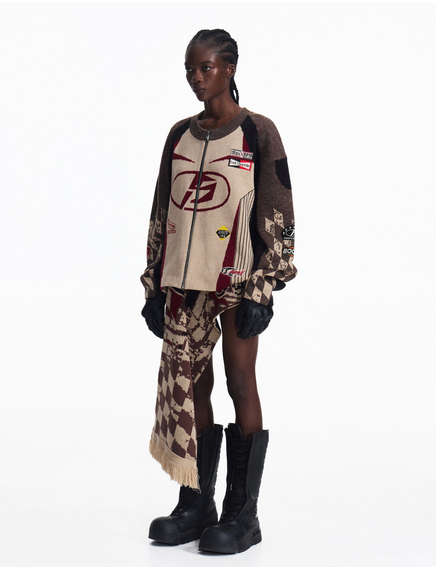 Contrast Color Knit Cardigan