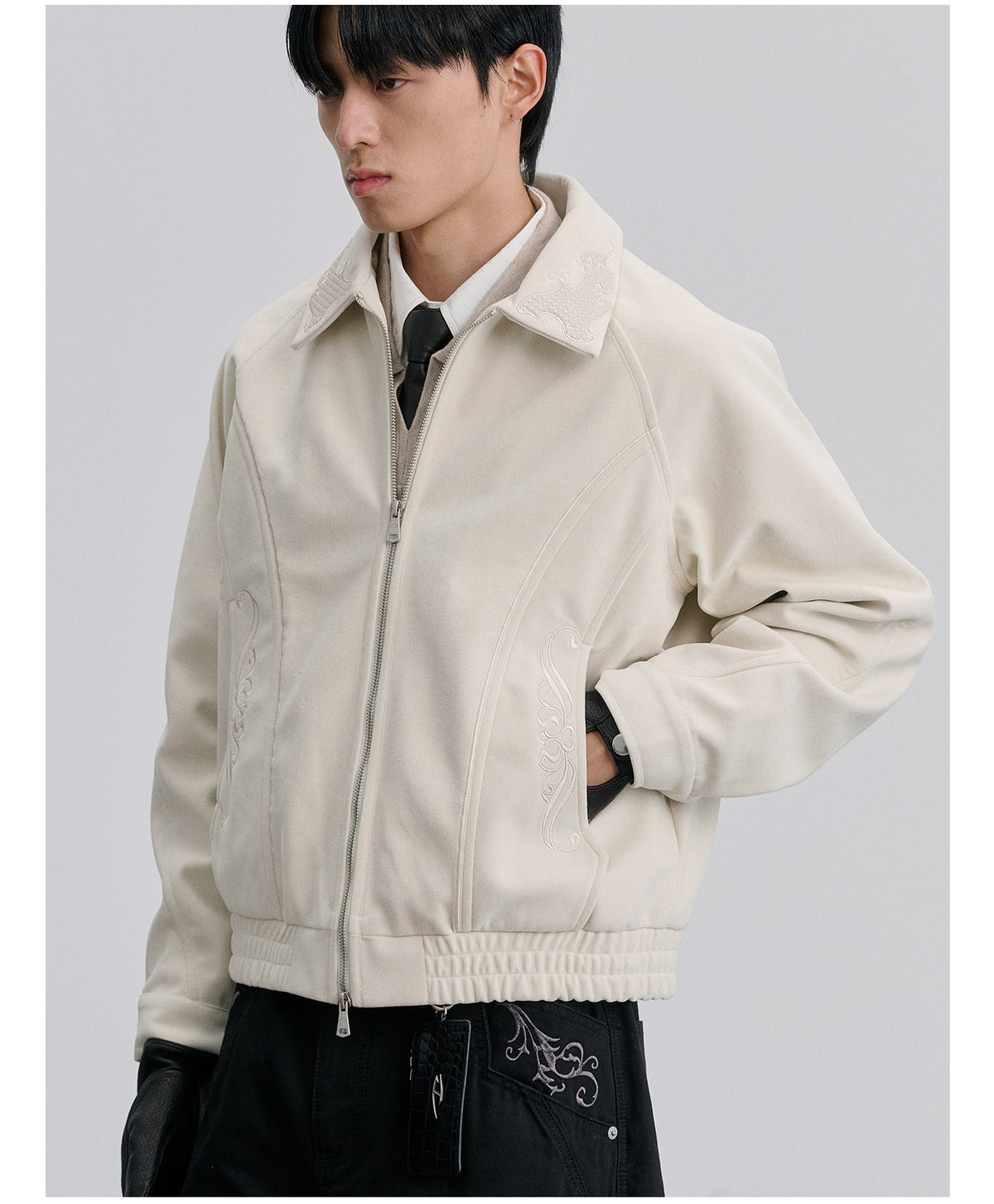 Embroidered Lapel Jacket