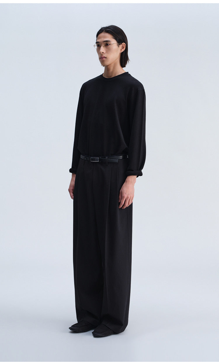 Stretch Knit Crew Neck T-Shirt