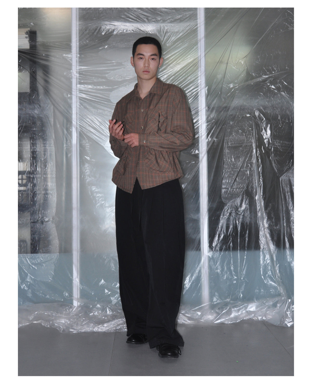 3 Pleats Wide Straight Pants