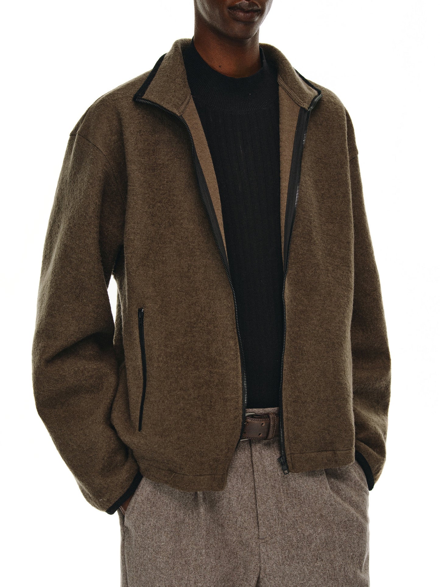 Unisex Wool Zipper Jacket