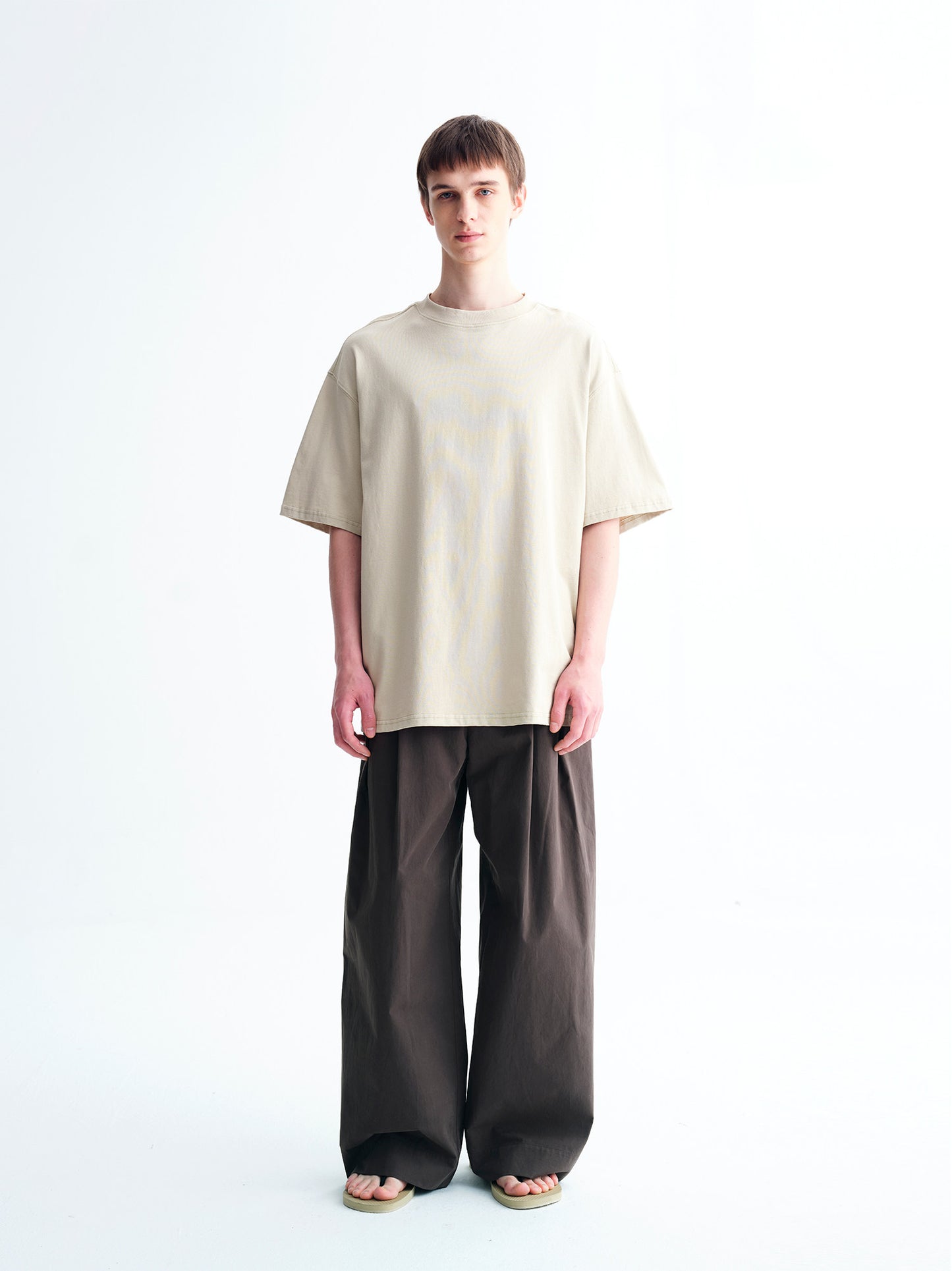 3D-Pleated Casual Wide-Leg Pants