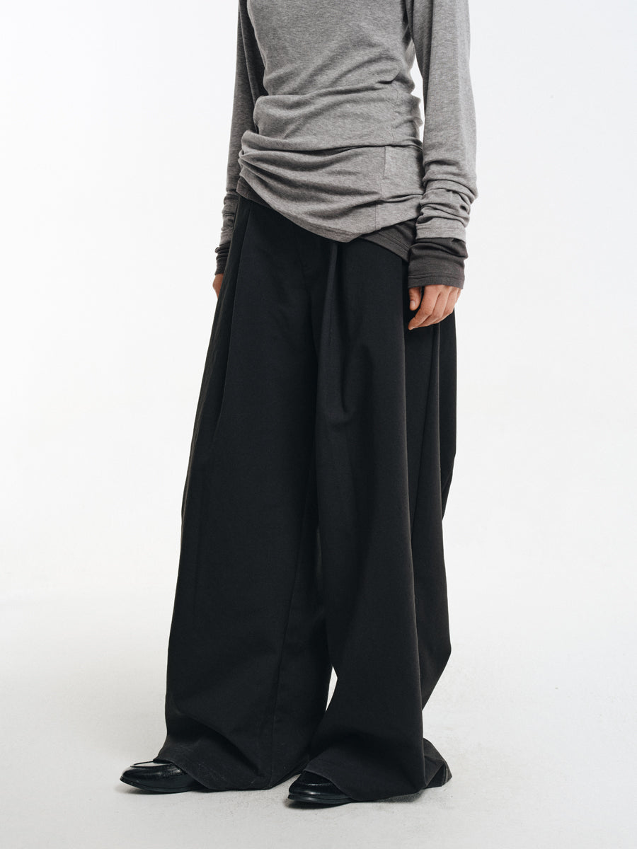 Wrinkle-resistant double-pleated casual pants