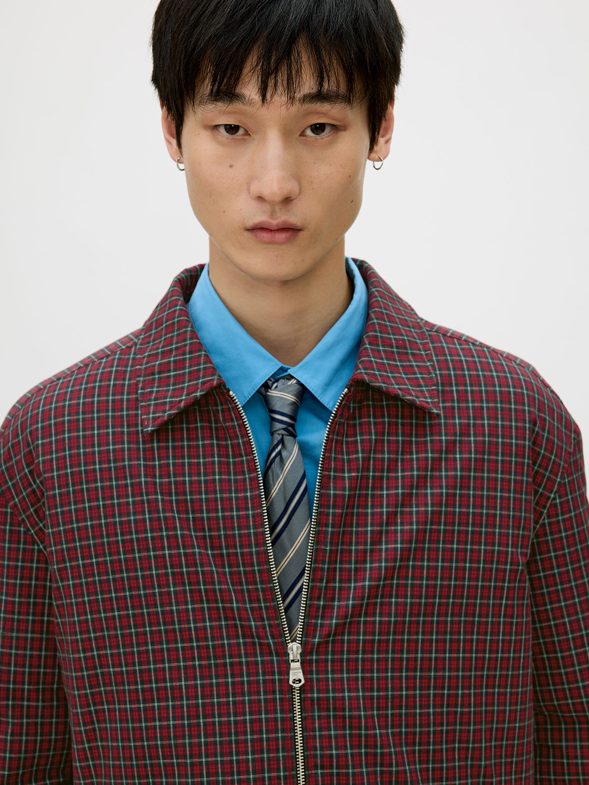 Checkered White Duck Down Jacket