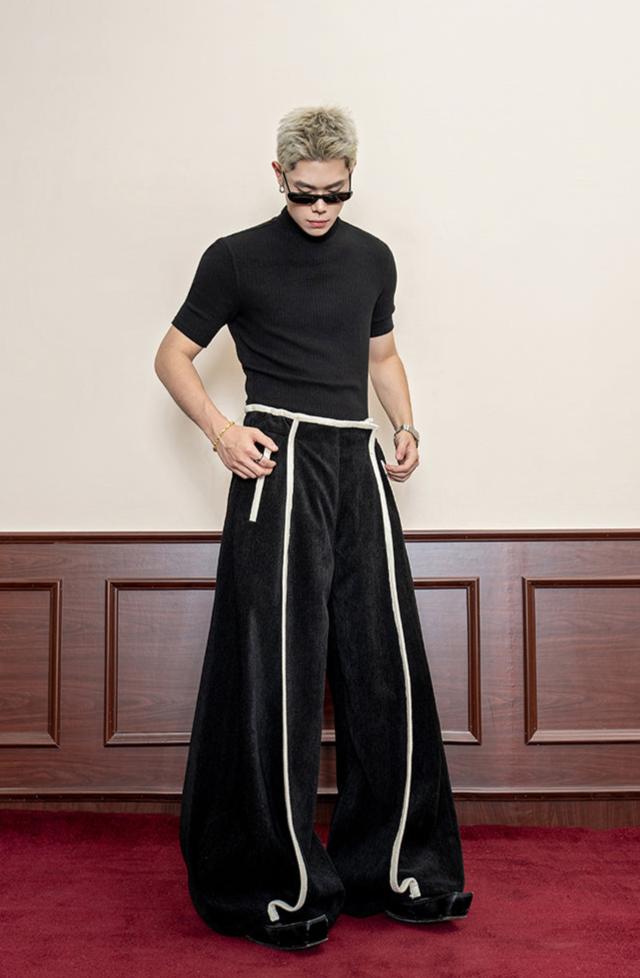 Flying twill velvet casual pants