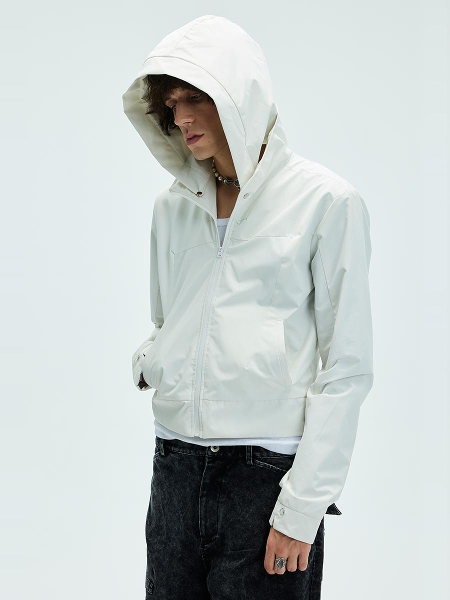 Waterproof jacket with detachable hood