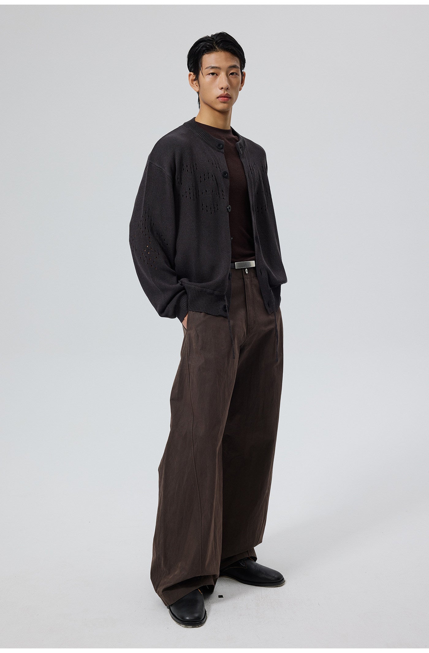 Cotton-Nylon Blend Casual Pants