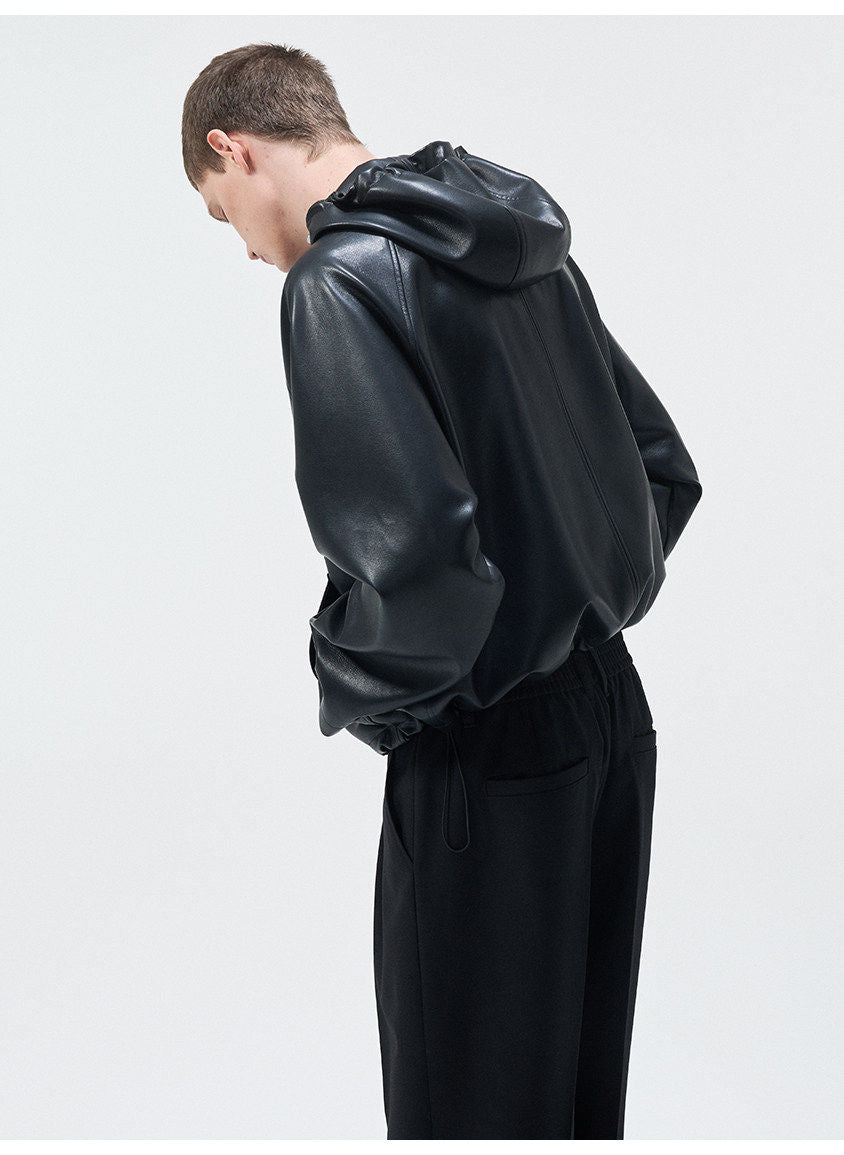Hooded Leather Jacket